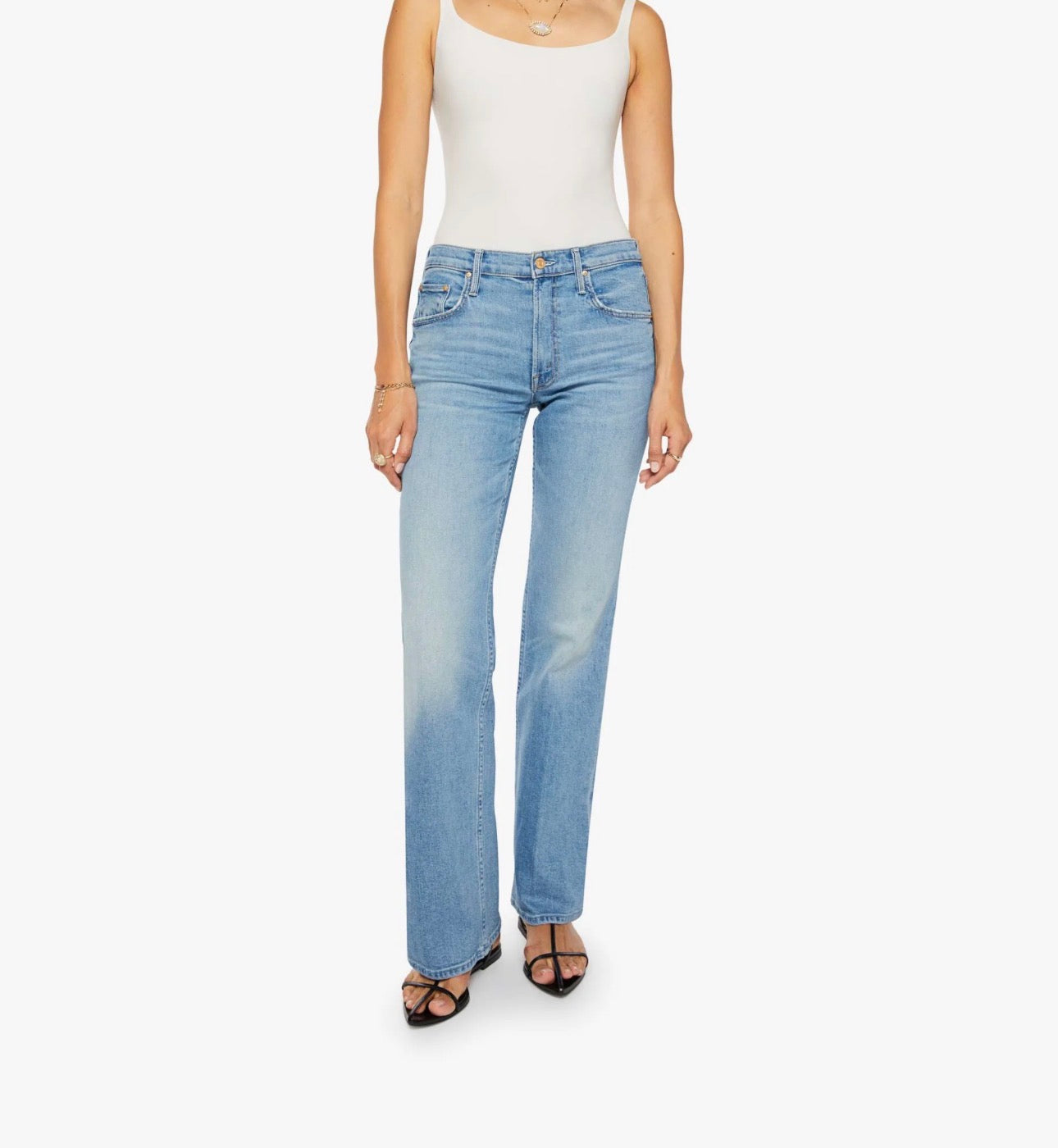 mother トップス MOTHER The Spinner Zip Sneak Jeans in Paint The