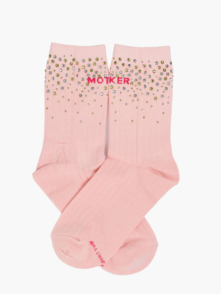 Pink Sparkle Half Step Socks