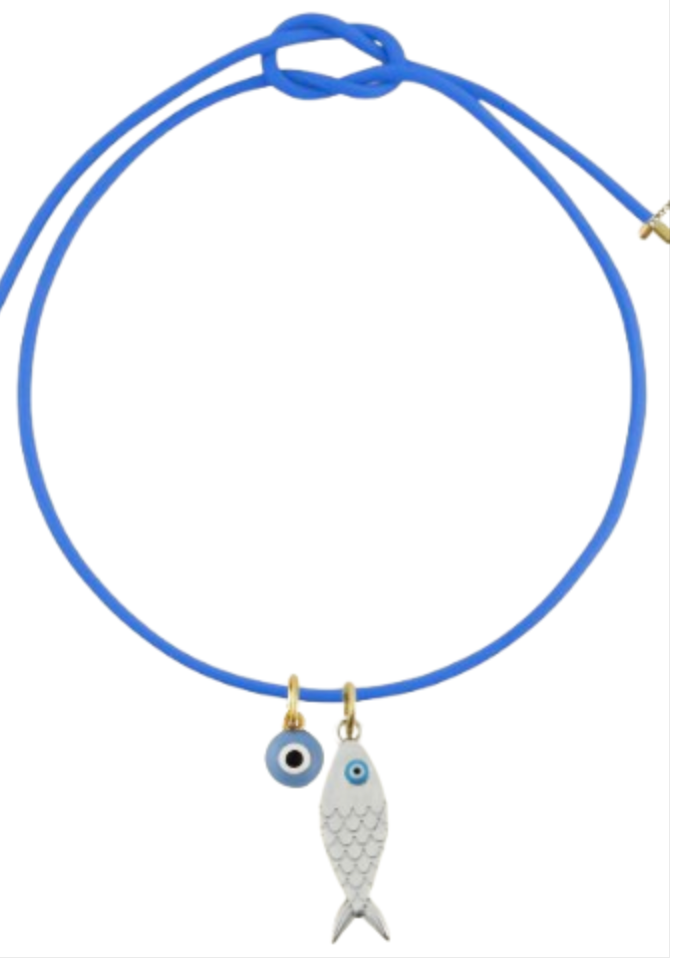 Cobalt Fish + Pearl Cord